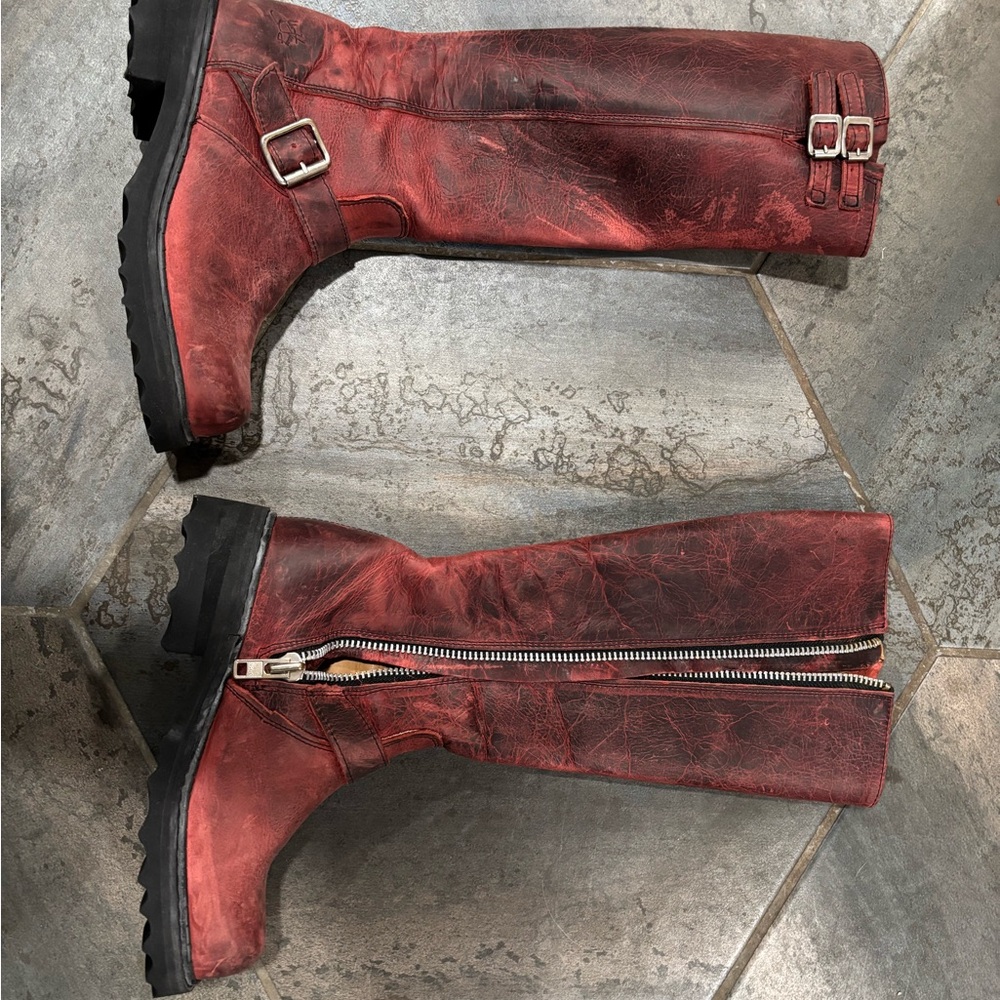 John Fluevog Red Bond Girl Boots